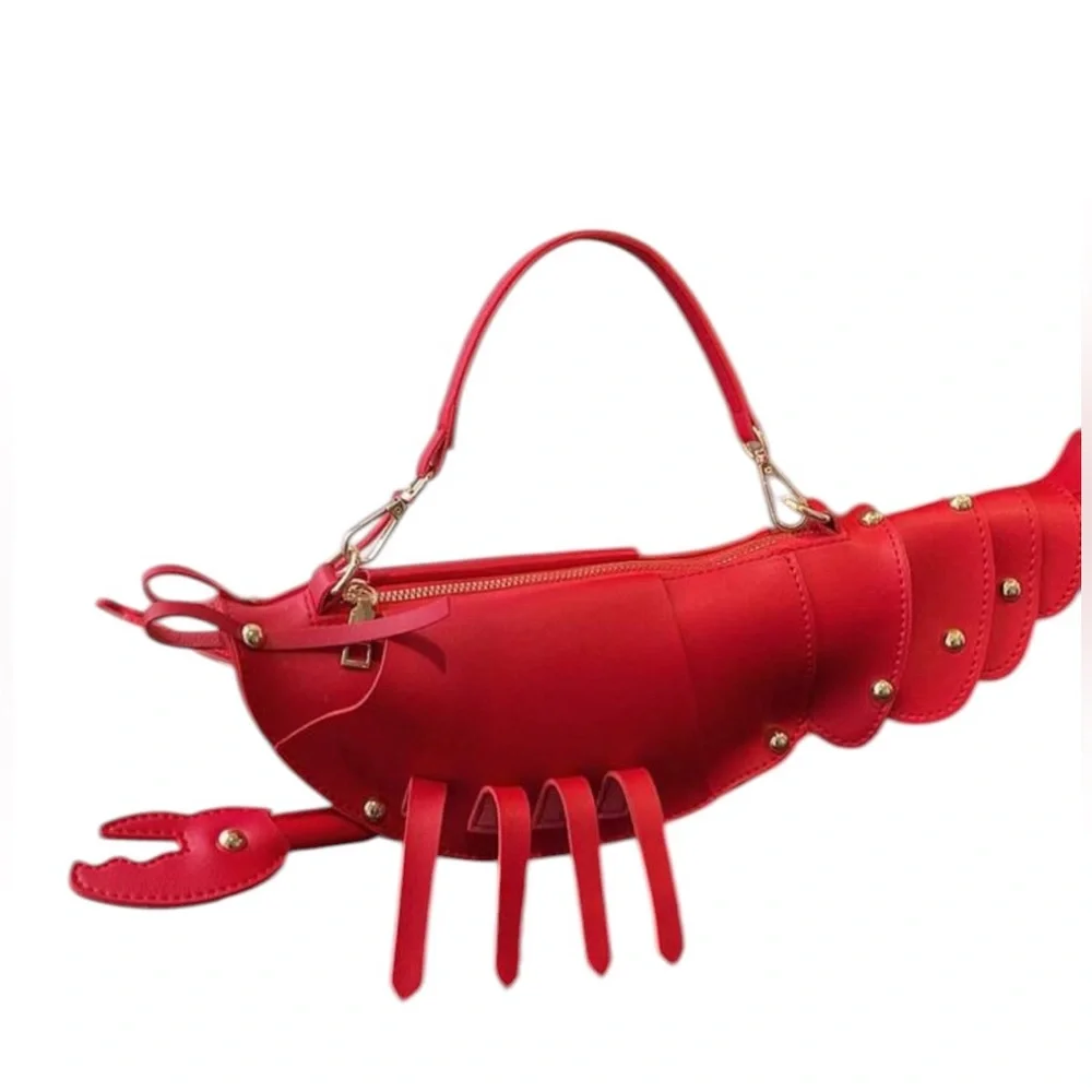 Boutique Red Lobster Statement Bag Coastal Chic Crossbody Purse - Picture 4 of 16